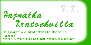 hajnalka kratochvilla business card